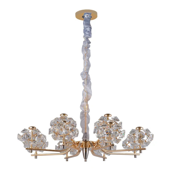 Modern Crystal Branch Chandelier in Gold Finish