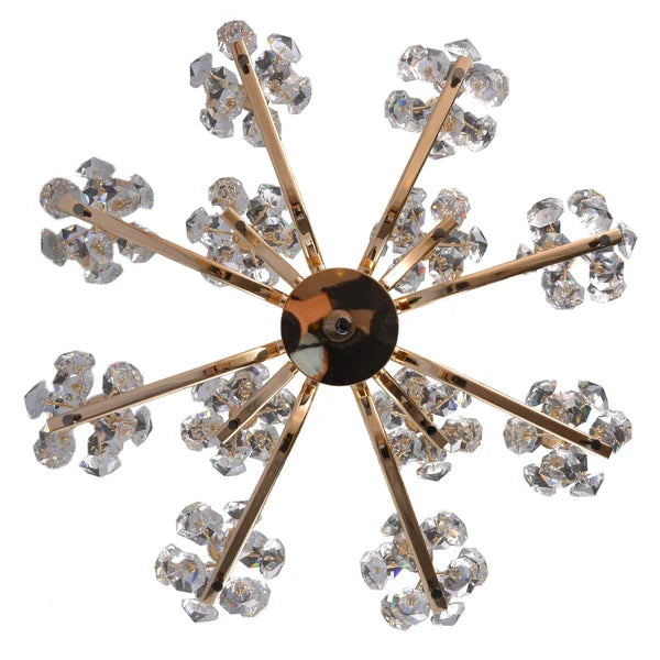 Modern Crystal Branch Chandelier in Gold Finish